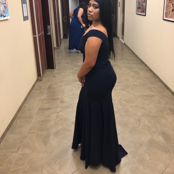 Elegant Navy Blue Dress - Picture 5 of 5